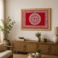 Handmade Aipan Art Wall Frame 18 x 13.5 Inch Traditional Wall Decor