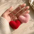 Handmade Crochet Heart Keychain Set of 2 | Cute 5 cm Bag Charm