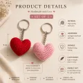 Handmade Crochet Heart Keychain Set of 2 | Cute 5 cm Bag Charm