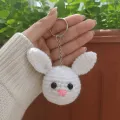 Handmade Crochet Bunny Keychain | Cute Rabbit Bag Charm