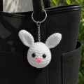 Handmade Crochet Bunny Keychain | Cute Rabbit Bag Charm
