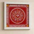 Laxmi Pug Aipan Art Wall Frame 15x15 cm | Traditional Aipan Decor