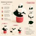 Handmade Crochet White Rose Flower Pot 15 cm | Desk Décor Gift