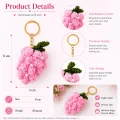 Handmade Crochet Grape Keychain with Pearls | Cute Bag Charm