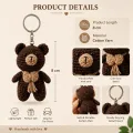 Handmade Crochet Teddy Bear Keychain | 8 cm Cotton Yarn