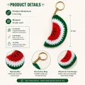 Handmade Crochet Watermelon Keychain | 6 cm Acrylic Wool Charm