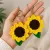Handmade Crochet Sunflower Keychain Set of 2 | Acrylic Wool Bag Charm