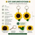 Handmade Crochet Sunflower Keychain Set of 2 | Acrylic Wool Bag Charm
