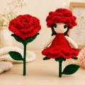 Reversible Rose Flower Doll Handmade Crochet Gift | 12 cm