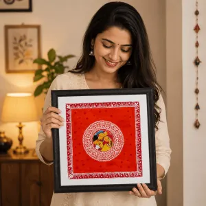 Handmade Aipan Art Framed Wall Painting | Traditional Folk Art Décor | PahadiKala