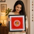 Handmade Aipan Art Framed Wall Painting | Traditional Folk Art Décor