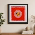 Handmade Aipan Art Framed Wall Painting | Traditional Folk Art Décor