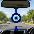 Handmade Crochet Evil Eye Charm Hanging 10.5 Inch | Nazar Protection Decor