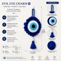 Handmade Crochet Evil Eye Charm Hanging 10.5 Inch | Nazar Protection Decor