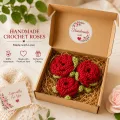 Handmade Crochet Rose Trio Gift Set | Premium Crochet Flowers