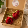 Handmade Crochet Rose Trio Gift Set | Premium Crochet Flowers