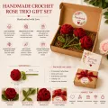 Handmade Crochet Rose Trio Gift Set | Premium Crochet Flowers