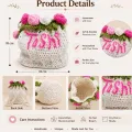 Personalized Crochet Name Pouch Bag Handmade Floral Bag 18x18 cm