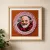 Neem Karoli Baba Aipan Art Glass Frame 25x25 cm | Spiritual Wall Decor