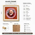 Neem Karoli Baba Aipan Art Glass Frame 25x25 cm | Spiritual Wall Decor