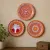 Handmade Aipan Art Steel Wall Hanging Plate Set of 3 | 6 Inch Traditional Wall Decor