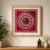 Handmade Shiva Mandala Aipan Art Glass Frame 25x25 cm | Spiritual Wall Decor