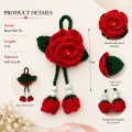 Handmade Crochet Rose Hair Tie | Soft Acrylic Floral Hair Accessory