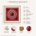 Handmade Shiva Mandala Aipan Art Glass Frame 25x25 cm | Spiritual Wall Decor