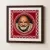 Neem Karoli Baba Aipan Art Glass Frame 25x25 cm | Spiritual Wall Decor