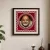 Neem Karoli Baba Aipan Art Glass Frame 25x25 cm | Spiritual Wall Decor