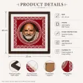 Neem Karoli Baba Aipan Art Glass Frame 25x25 cm | Spiritual Wall Decor
