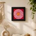 Aipan Mini Frame Handmade Traditional Wall Décor | 4x4 Inch Art Frame