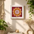 Aipan Mini Frame Handmade Traditional Wall Decor | 4x4 Inch Art Frame