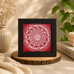 Aipan Mini Frame Handmade Traditional Wall Decor | 4x4 Inch Art Frame | PahadiKala