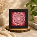 Aipan Mini Frame Handmade Traditional Wall Decor | 4x4 Inch Art Frame