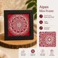 Aipan Mini Frame Handmade Traditional Wall Decor | 4x4 Inch Art Frame