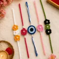 Handmade Crochet Rakhi Set of 5 with Gift Box | Raksha Bandhan Special