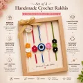 Handmade Crochet Rakhi Set of 5 with Gift Box | Raksha Bandhan Special