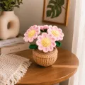 Handmade Crochet Sunflower Pot | Cute Desk Décor