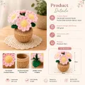Handmade Crochet Sunflower Pot | Cute Desk Décor