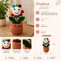 Handmade Crochet Smiley Flower Pot for Desk & Home Décor | 15cm