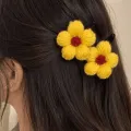 Handmade Crochet Flower Hair Clips Set of 2 | 4 cm Floral Hair Accessories