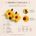 Handmade Crochet Flower Hair Clips Set of 2 | 4 cm Floral Hair Accessories