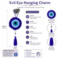 Handmade Crochet Evil Eye Wall Hanging 25 cm | Blue Nazar Battu Decor