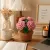 Handmade Crochet Mini Pink Rose Flower Pot 13cm | Desk & Home Decor