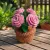 Handmade Crochet Mini Pink Rose Flower Pot 13cm | Desk & Home Decor