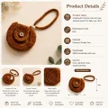 Handmade Crochet Mini Coin & Earbuds Pouch | Cute Round Pouch 8cm