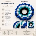 Handmade Crochet Evil Eye Scrunchie | Soft Hair Tie 10 cm