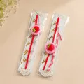 Handmade Crochet Cute Woolen Flower Rakhi with Soft Thread 4 combo set| 20cm