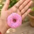 Handmade Crochet Donut Keychain | Cute Pink Bag Charm | 7 cm